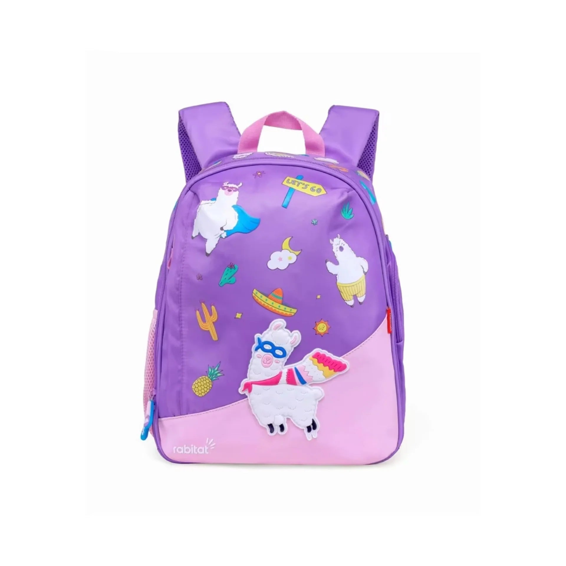 Kids Printed Casual Bag Purple and Pink 15 x 31 x 36 cm