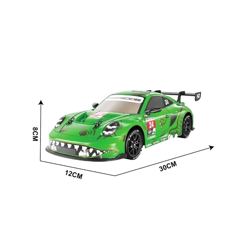Hstar Super Car 1:16 Scale RC Porsche 911 GT3 Rexy Green Remote Control Drift Car 4WD Functionality And Spray Feature