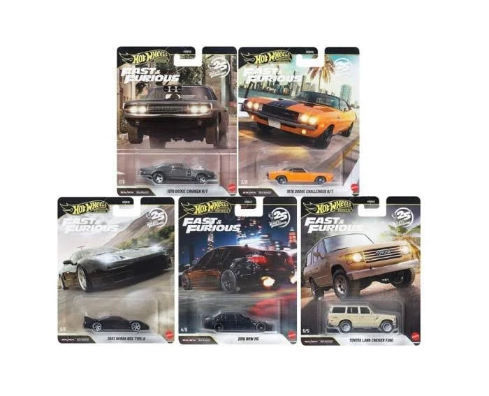 2026 Hot Wheels Premium 1:64 Fast & Furious 25Th Anniversary Set Of 5 ( Imported )