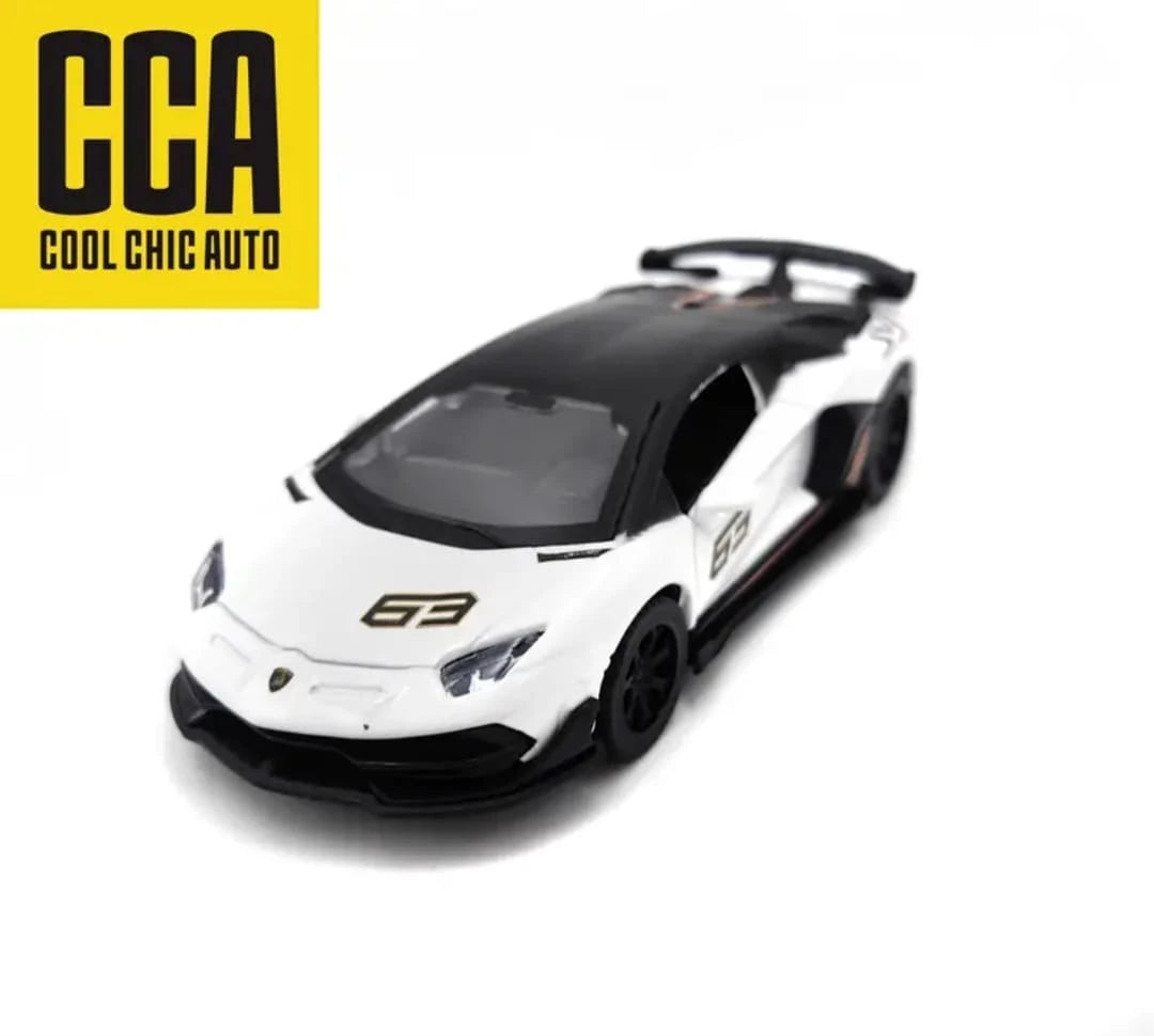 CCA 1:43 Lamborghini Aventador SVJ White Diecast Model Front View | Cocoland Toys India